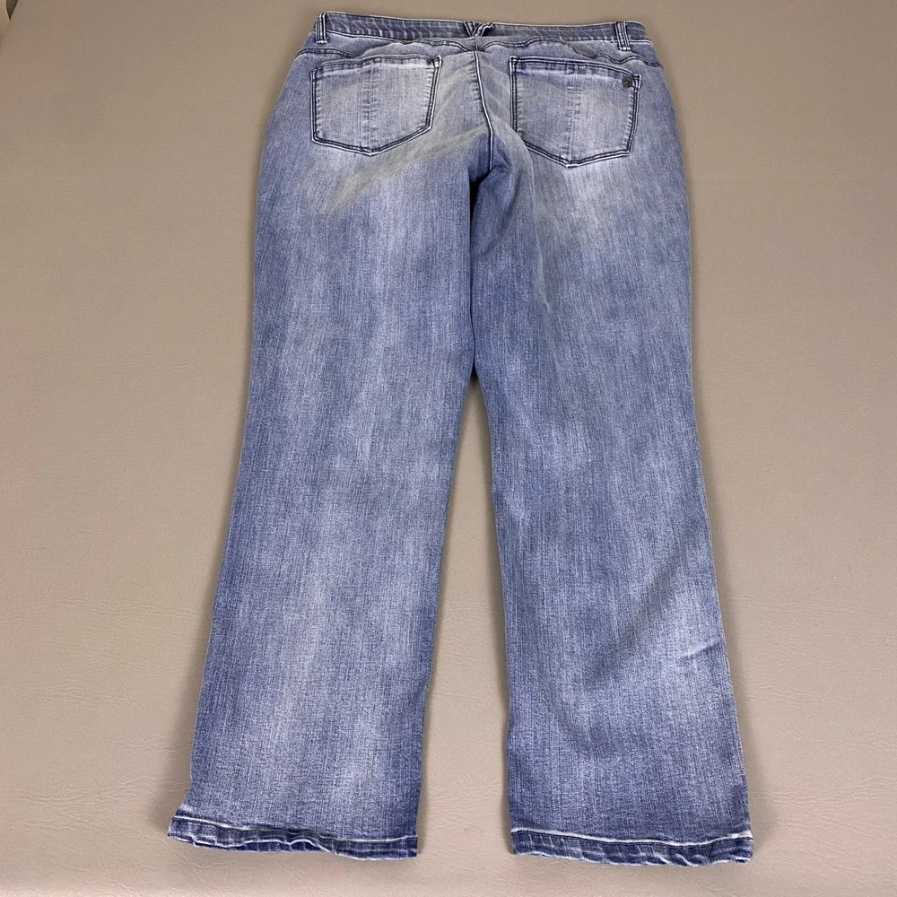 Democracy Ab'solution Jeans Womens Size 14 Blue Straight Leg Medium Wash Stretch